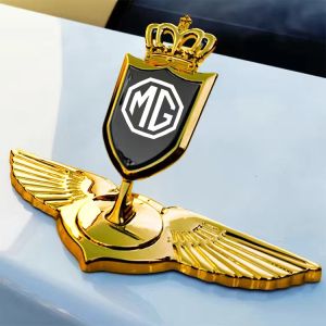 High quality Modified Metal 3D Standing Car Front Hood Emblem Sticker Angle Wings Emblem Badge Car Dedicated hood logo For MG TF ZR EV GS EZS RX5 ZT 3SW Saloon ZS MG3 MG5 MG6 GT HS