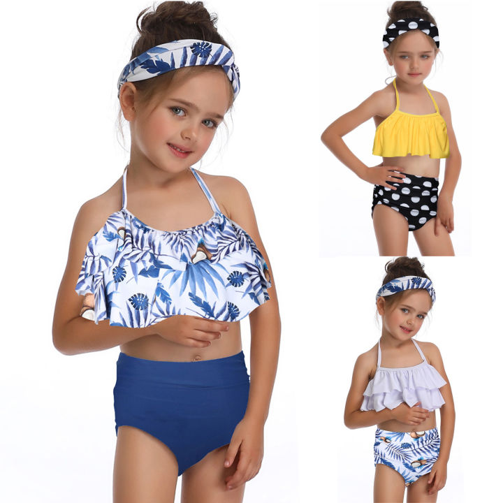 Kids Size 12 Bathing Suit Bikini Swimwear Toddler Girls Little Two Beach  Baby Bathing Set Wear Piece Floral Suit Ruffles Kids Swimsuit Girls  Swimwear