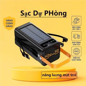 sạc dự phòng 120W PD20W 50000mAh 80000mah Solar 100% chính hãng Đầu ra USB kép Hoạt động ngoài trời Bộ nguồn pin ngoài