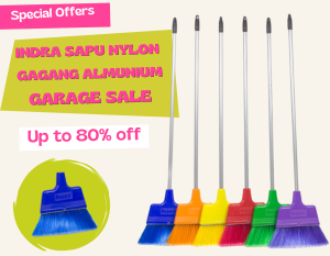 [INDRA] Sapu Nylon 690 Gagang Almunium/Lusin isi 12pcs