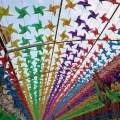 【Ready Stock】100Pcs Plastic Pinwheels Fiesta Flag Party Supply for Home Garden Indoor Outside Decoration. 