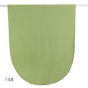 Jifang Half-arc Round Corner Shaped Plain Bubble Chiffon Long Large Pashmina Shawl Hang Down Feelig Chiffon Muslim Hijabs Shawls SL242