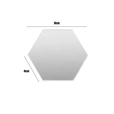 60Pcs Creative 3D Mirror Decals Acrylic Mirror Wall Stickers Hexagon Design Acrylic Mirrors Honeycomb Wall Decor Mirror Gold Silver DIY Home Decor Mirrors Sticker