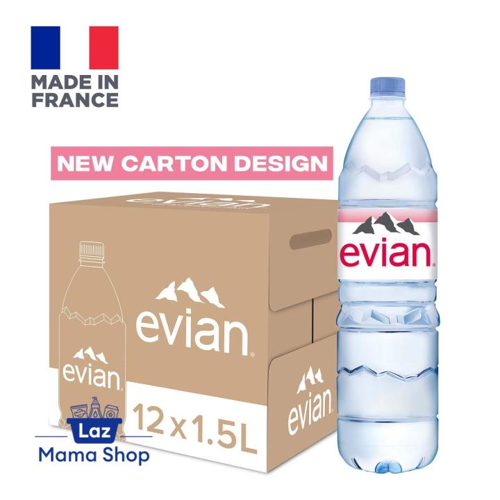 Evian Natural Mineral Water 12 x 1.5L Case (Laz Mama Shop) Lazada
