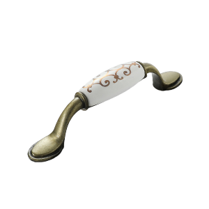 Handle Tarikan Lemari Ceramic Gaya Eropa Handle Tarikan Laci Crack Paduan Seng Vintage