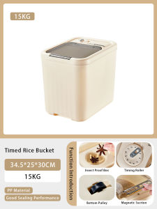 Vision 5/10/15KG Rice Storage Box with Magnetic Lid Kitchen Rice Storage Container Grain Dispenser with Rice Cup Moisture-proof Food Organizer Sealed Grain Bucket
