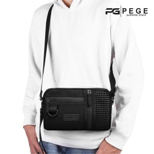 Tas Sling Bag Pouch PEGE Zevyn Selempag Pria 2in1 Bahan Kanvas Multifungsi - PG 9085
