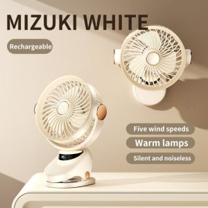 Portable Desk Fan 3 in 1 Clip Fan Hanging Fan Air Circulator 180° Oscillating 135° Adjustable Quiet Cooling Fan with LED Digital Display Type-C Charging for Bedroom Office Dorm Home