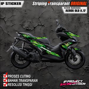 (COD)STRIPING ORIGINAL MOTOR YAMAHA AEROX 155 OLD 2016-2020 DESAIN RACING HOLOGRAM DAN TRANSPARAN