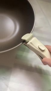 PL Removable Pot Handle Portable Universal Detachable Frying Pan Handle Hand Grip Anti-Scalding Ergonomic Pot Replacement Clip Stockpot