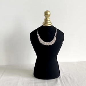 Large Velvets Display Stand for Necklaces Elegant Showcase with Alloy Base Store Exhibition Essential