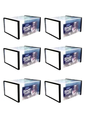 Sunnyware Shoe Mate Clear Collapsible Shoe Box - Medium Set of 6