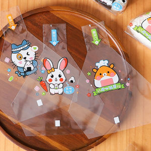 YINSI ถุงห่อซูชิแบบม้วนสำหรับใส่ผักและข้าว50ชิ้นกระเป๋าซูชิลายการ์ตูนกระเป๋าใส่อาหารใช้กับไมโครเวฟได้