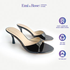 Guốc cao gót nữ 8cm màu đen Emi & Rose - LILY HEELED MULES black