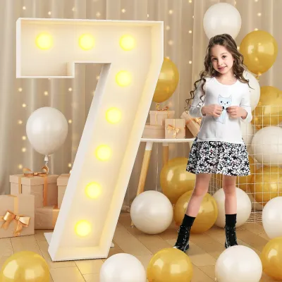 91.5CM 0-9 LED Light Up Numbers Large Cardboard Number for Birthday 1st 18th 60th Mosaic Number