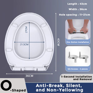 Quick Release Toilet Seat Cover Easy Installation Soft Close Silent Extra Thickness Durable Heavy Duty