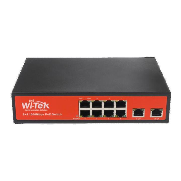 Wi-Tek WI-PS308G 10-Port 48V Gigabit Ports PoE Switch with 8-Port PoE ...