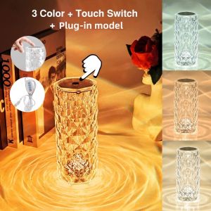 Nordic Crystal Table Light 3/16 Colors Touch Dimmable Night Lights for Bedroom Living Room Study Creative Acrylic Table Light
