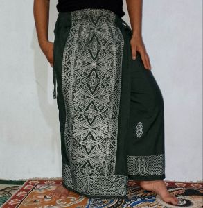 Sarung celana motif songket batik printing warna hijau tua