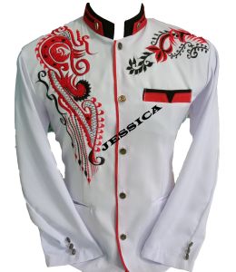 jas koko pria dewasa baju koko jasko bordir terbaru putih lis kerah merah hitam mtf jsc terbaru 2024