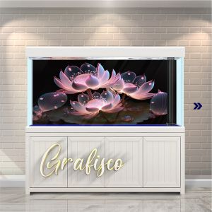 Stiker Background Aquarium Vinyl Premium Tahan Air - Flower Water (FW)