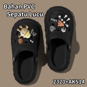 Sandal Wanita Terbaru 2024 Import Tahan Air Sol Tebal Ujung Tertutup Sol Lembut