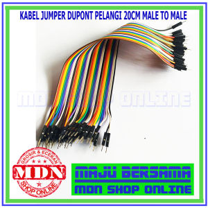 Kabel jumper dupont pelangi 20 cm male male jual pe 20 pcs