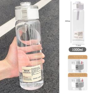 Botol Air Portabel Botol Minum Putih Bening Transparan Botol Plastik Botol Air Minum Estetik