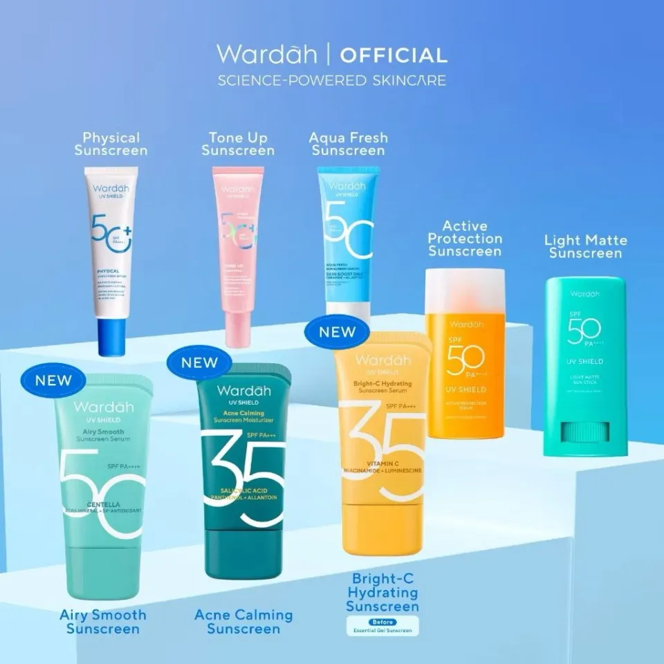 WARDAH UV Shield Sunscreen All Series SPF 35 SPF 50 Skincare