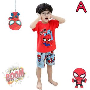SETELAN ANAK LAKI KAOS LENGAN PENDEK CELANA PENDEK SPIDERMAN
