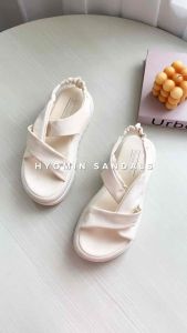 (BISA COD) Sandal Tali Wanita Terbaru 2025 & Sandal Flat Wanita Hitam Polos Free Box Gratis Ongkir