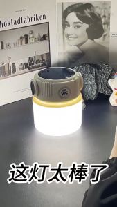 Portable Solar Camping Lantern Rechargeable Waterproof LED Emergency Light with Hook for Outdoor