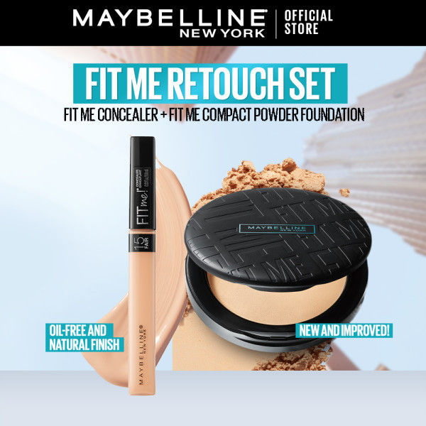 Maybelline Fit Me Retouch Set - Fit Me Compact Powder + Fit Me Concealer -  Powder, Concealer, Natural Finish, Oil Control