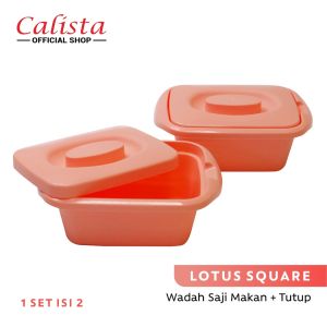 CALISTA LOTUS Kotak 700 ml Set isi 2 Pcs Wadah Saji makanan Food Preparation Full Color Wadah Penyimpanan