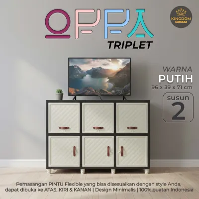 KINGDOM OPPA TRIPLET LEMARI PLASTIK SERBAGUNA BUFFET TV
