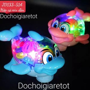 Đồ chơi trung thu cá hồng cute vẫy đuôi lộ động cơ bánh răng nhạc đèn cho bé con cực kì vui nhộn