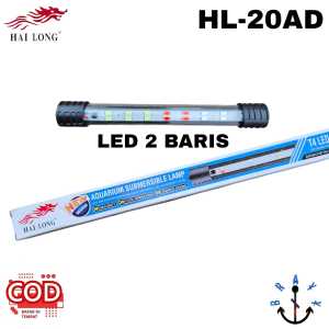 Lampu LED Aquarium Aquascape Celup Tahan Air Hailong 2 baris 20 - 60cm bergaransi