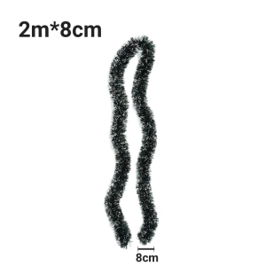 2M/6.6FT Christmas Garland Home Party Wall Door Decor Xmas Tree Ornament Tinsel Strips With Bowknot Wreath