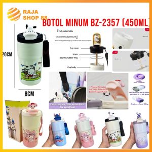 Tumbler Termos Stainless Karakter Kartun BZ-2357 Tumbler Minum Tahan Panas Mug 450ML BPA Free