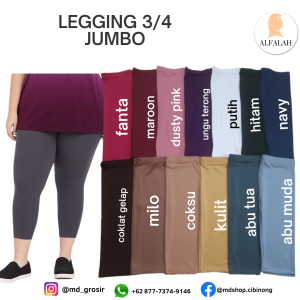 CELANA LEGGING SPANDEX 3/4 JUMBO Cocok Untuk Daleman Gamis Olahraga Renang Nyaman Dipakai