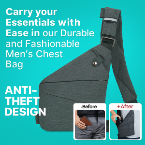 Multifunctional Anti Theft Chest Bag Waterproof Close Fitting Messenger Bag Men’s Chest Bag Fashionable Waist Bag多功能贴身防盗胸包