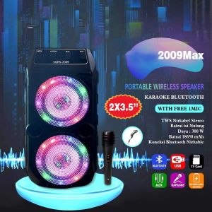 [ YM ACC ] Speaker Bluetooth Karaoke Free MIC + Lampu Disco Ajeb Ajeb SQ-2009