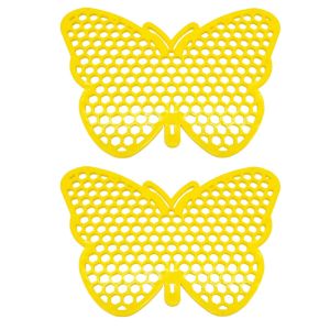 MICANGP 2Pcs สีเหลืองทาเล็บ เกาะผึ้งลอยน้ำ กลมกลมๆ 7.87นิ้วค่ะ สถานีให้น้ำผึ้ง อาบน้ำผึ้ง เป็นมิตรกับสิ่งแวดล้อม ที่ให้น้ำผีเสื้อและผึ้ง ตกแต่งสวน