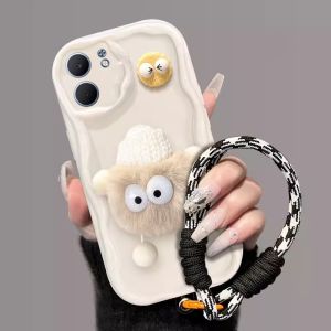 เคสโทรศัพท์ OPPO A5 A5X A5i Pro 4G 5G เคสคู่บอลถ่านกำมะหยี่น่ารักพร้อมสายคล้องป้องกันเลนส์กันกระแทกฝาครอบนิ่ม