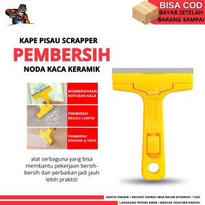 Kape Pengikis Cat Stiker Lem Lakban Stainless Dengan Gagang Simple Portable Scraper Multifungsi