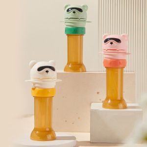 JOYPICKS Silicone Straw Baby Water Bottle Cap Twist Cover Cap With Straw Bottle Replacement Lid Portable Bear Feeding Kid Drinkware Kid