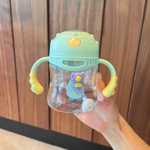 Straw cup childrens learning drink cup babys small water cup water bottle for children over one year old kindergarten baby bottle milk for children aged 3 years old
