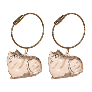 2pcs mèo Trong suốt tóc lưu niệm chai trang trí cho người yêu vật nuôi nhỏ gọn mèo tóc hiển thị trường hợp với thiết kế xoắn