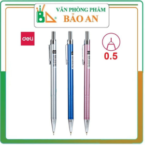 Bút Chì Kim Bấm Deli 6492 Ngòi 0.5mm Tiện Lợi - thân có màu Xanh/Hồng