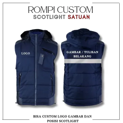 ROMPI JAKET PARASUT CUSTOM DAMKAR VEST SATUAN TEBAL PELINDUNG DADA
